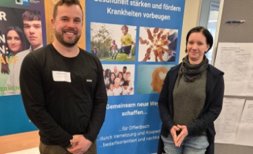 Christine Euler und Felix Middelmann auf dem Netzwerktreffen Gesundheit