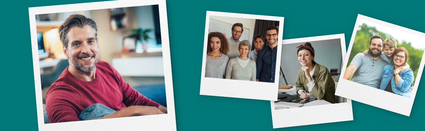 40 Jahre faw Symbolbild 40 Jahre faw: Eine Polaroid-Collage zeigt Menschen mitten im Leben